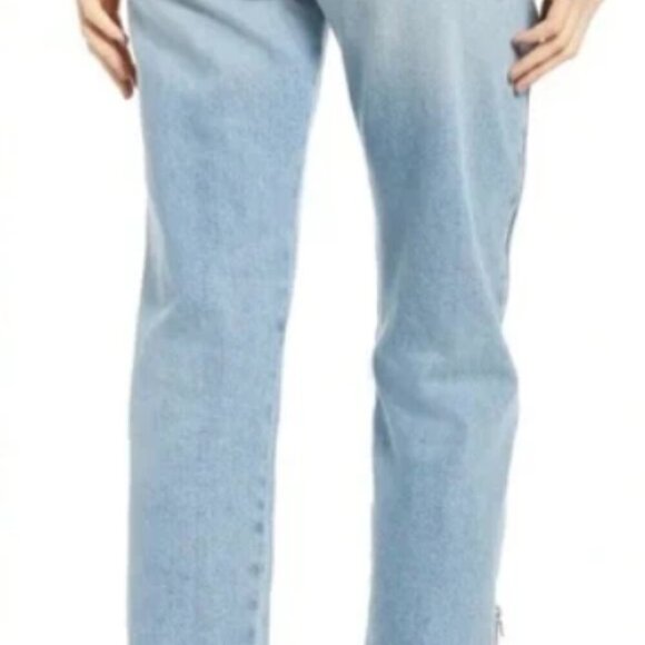 Hudson Women's 27 Holly Straight High-Rise Side-Released Zipper Raw Hem Jeans - Picture 4 of 12